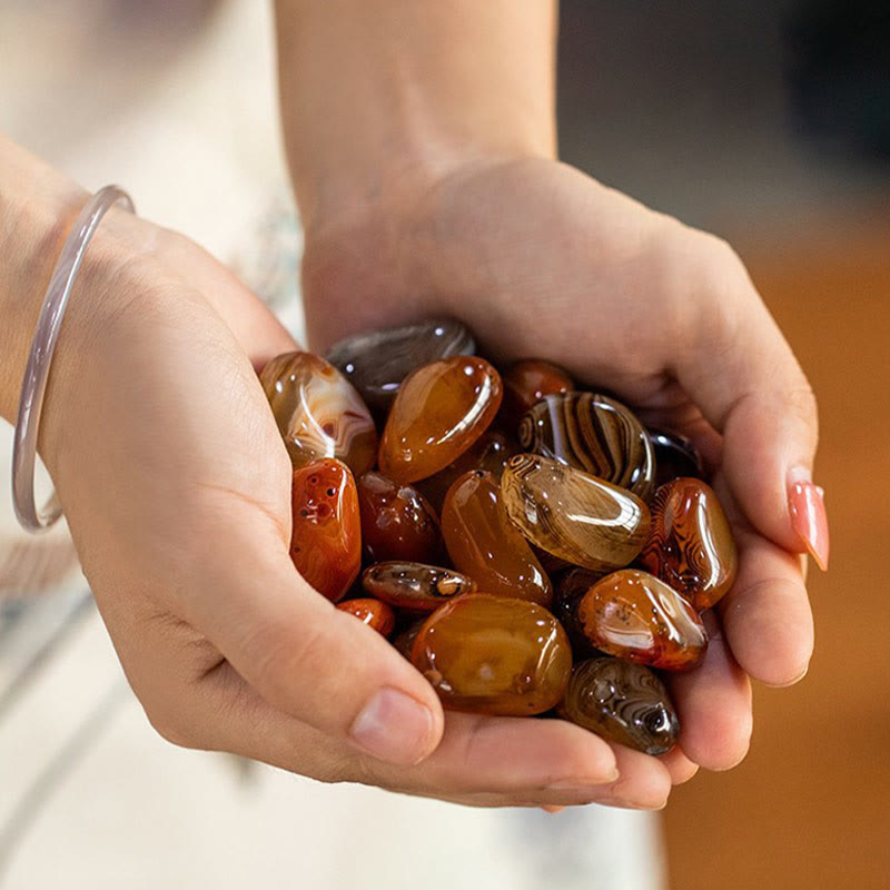 Wear FengShui Random Sardonyx Stone Positive Key Chain