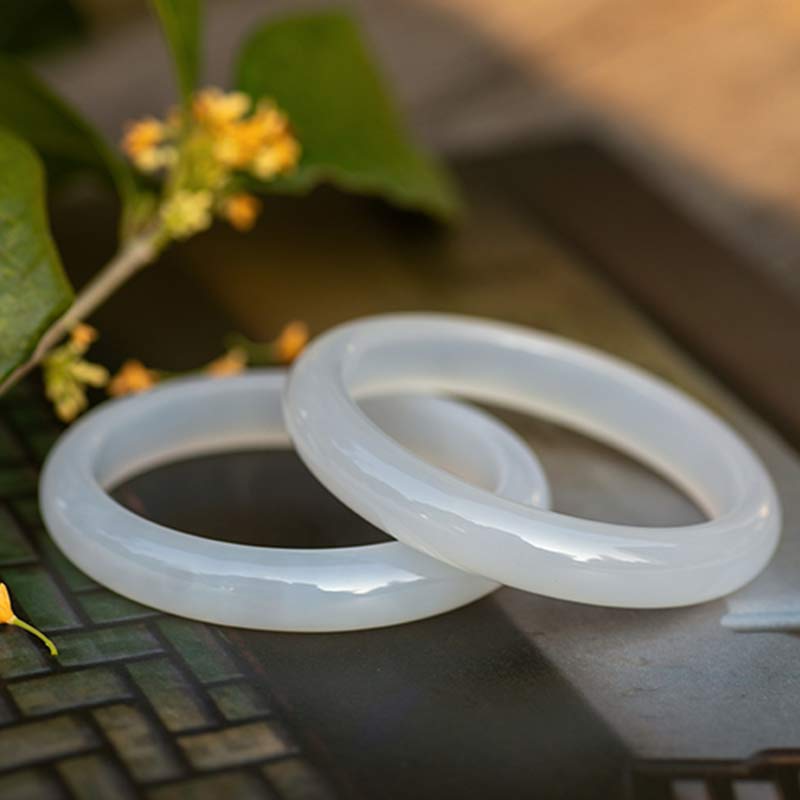 Wear FengShui Natural Chalcedony Harmony Positive Bracelet Bangle
