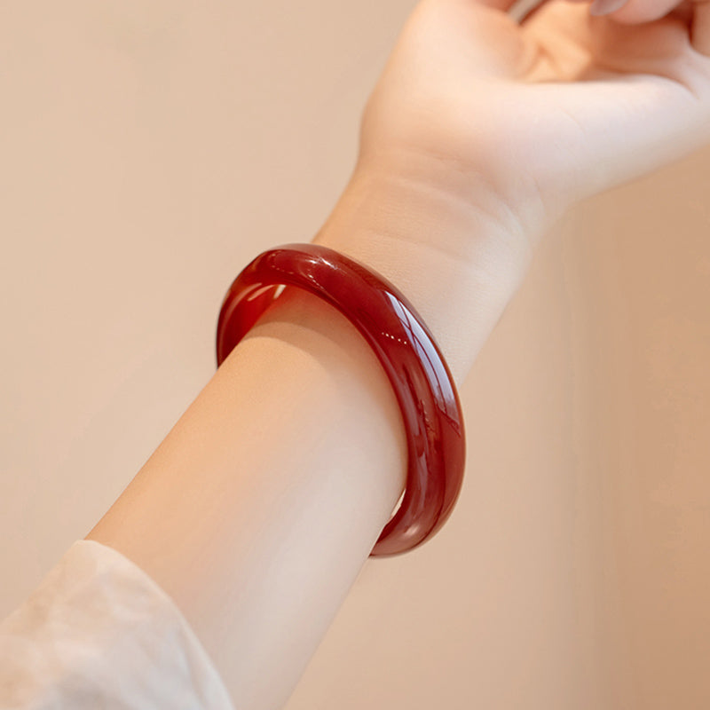 Wear FengShui Natural Red Agate Confidence Bracelet Bangle