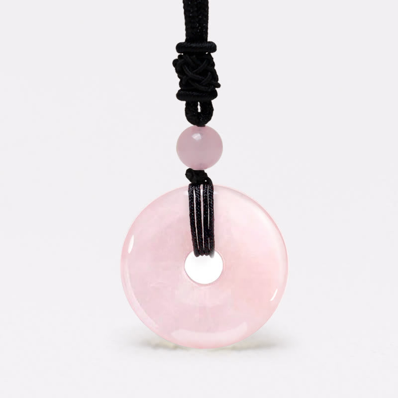 Wear FengShui Lucky Coin Pendant Healing Crystal Gemstone Necklace
