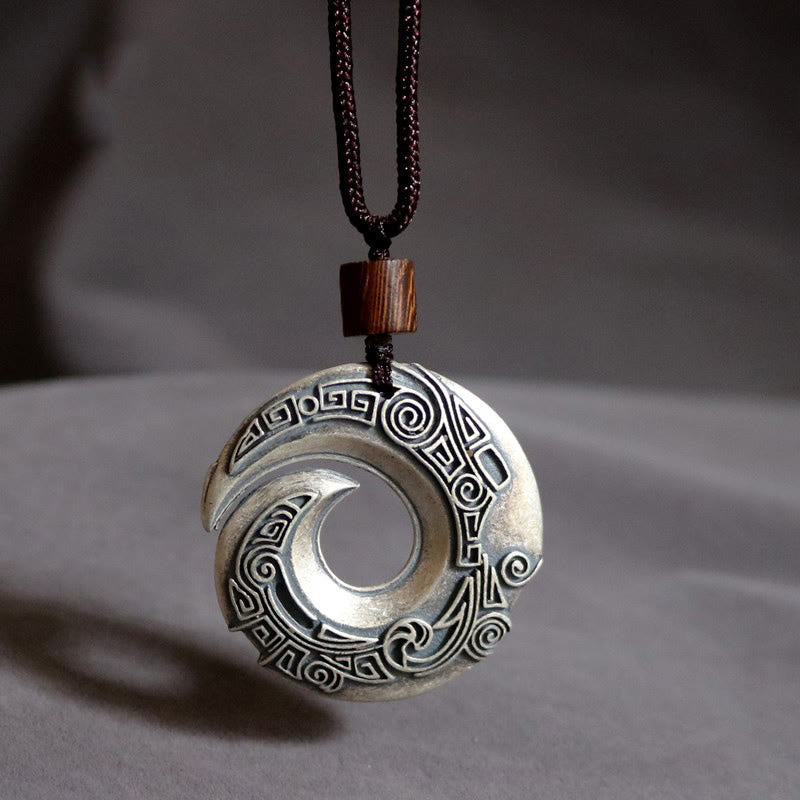 Wear FengShui One's Luck Improves Design Pattern Copper Luck Necklace Pendant