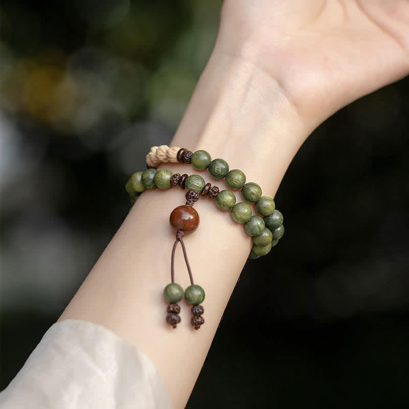 Wear FengShui Green Sandalwood Positive Peace Bracelet