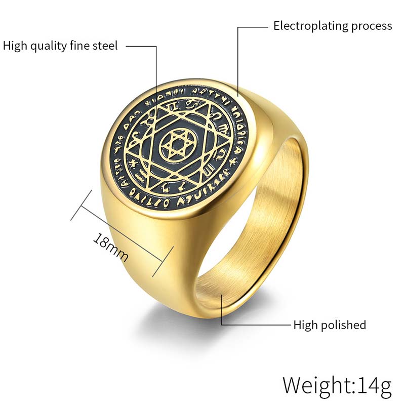 Wear FengShui 12 Constellations of the Zodiac Star of David Protection Ring