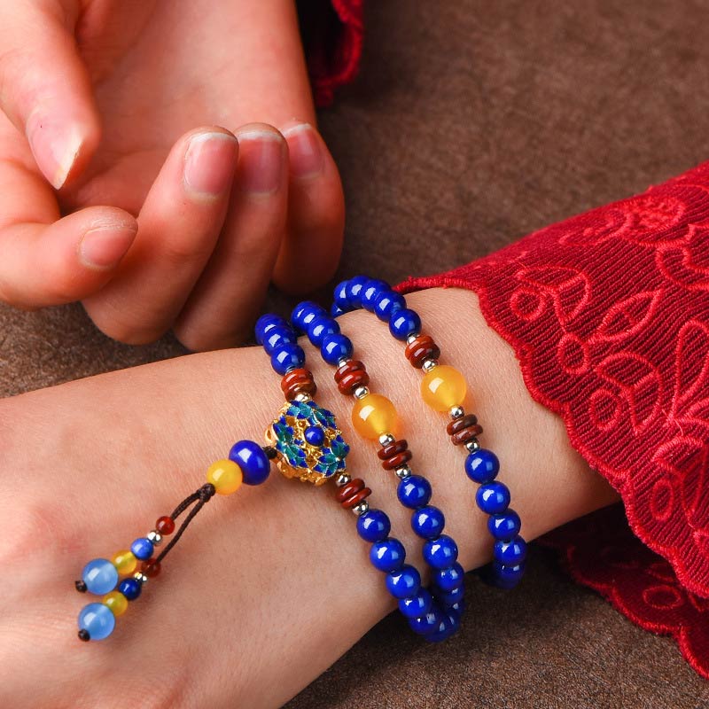 Wear FengShui Lazurite Yellow Agate Positive Bracelet