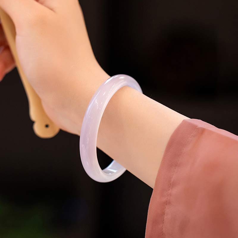 Wear FengShui Natural Chalcedony Harmony Positive Bracelet Bangle