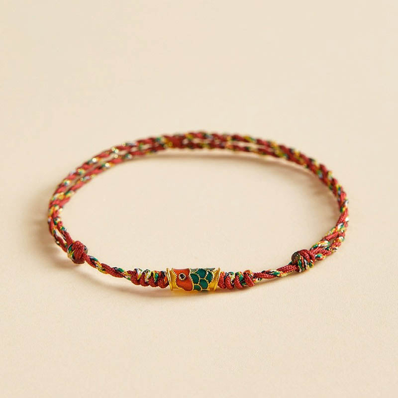 Wear FengShui Handcrafted Koi Fish Wealth Prosperity Braided Rope Bracelet