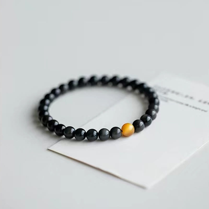 Wear FengShui Natural Rainbow Obsidian Tiger Eye Positive Love Bracelet