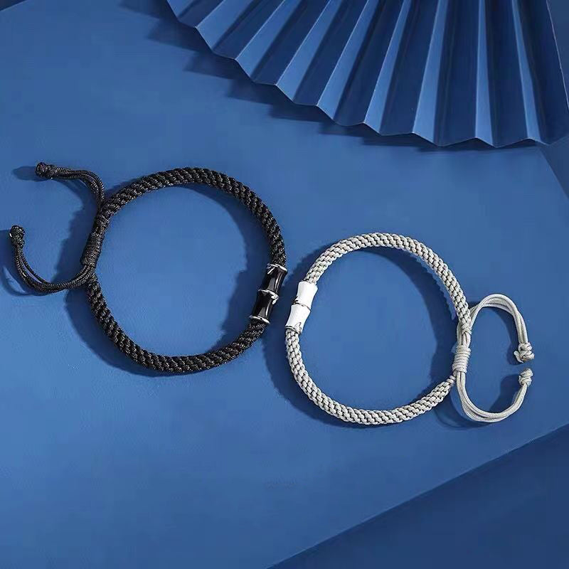 Wear FengShui Bamboo Pattern Healing Couple Rope Bracelet