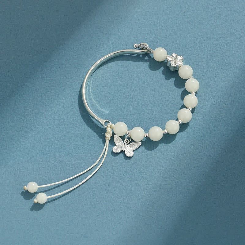 Wear FengShui Bodhi Seed Butterfly Lotus Luck Wealth Bracelet Bangle