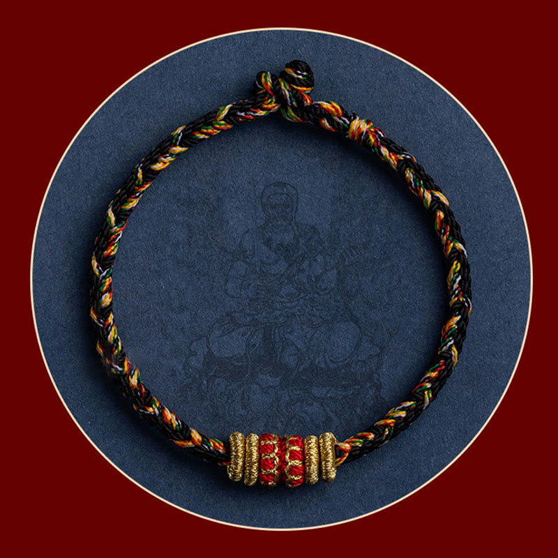 Wear FengShui Tibet Handmade Chinese Zodiac Natal Buddha Luck Strength Braided String Bracelet