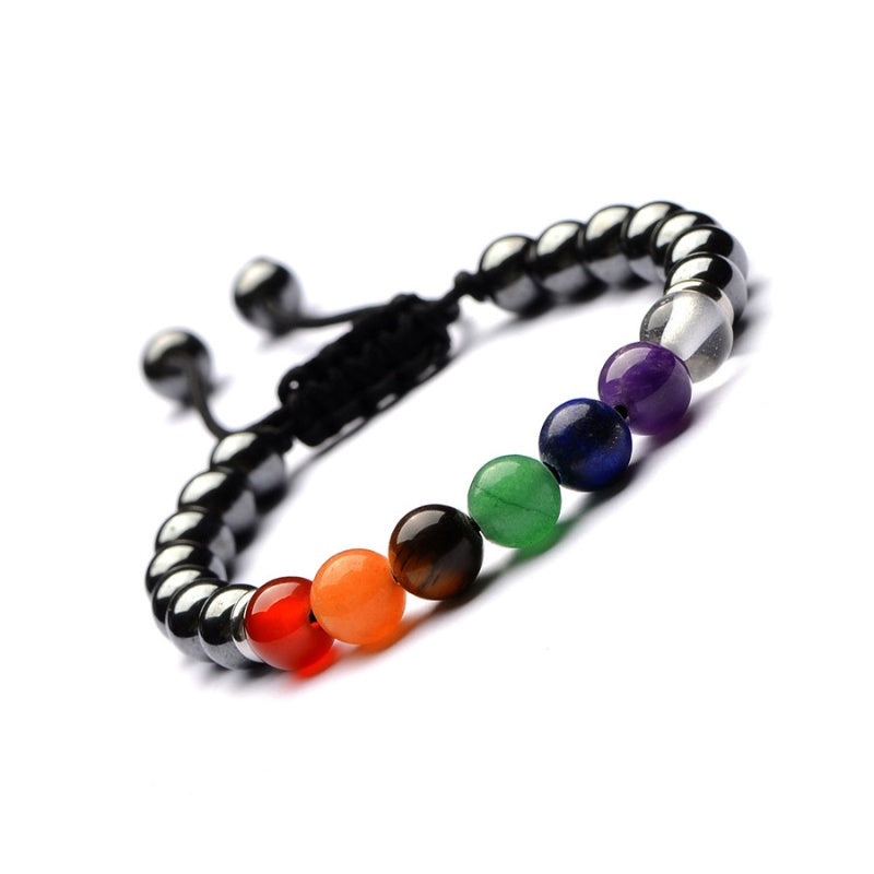 Buddha & Karma 7 Chakra Hematite Bracelet - Promote Wellness