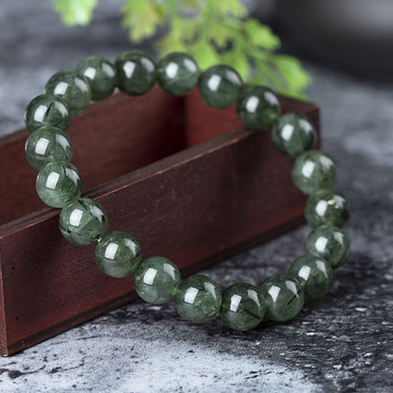 Wear FengShui Natural Green Crystal Blessing Wealth Bracelet