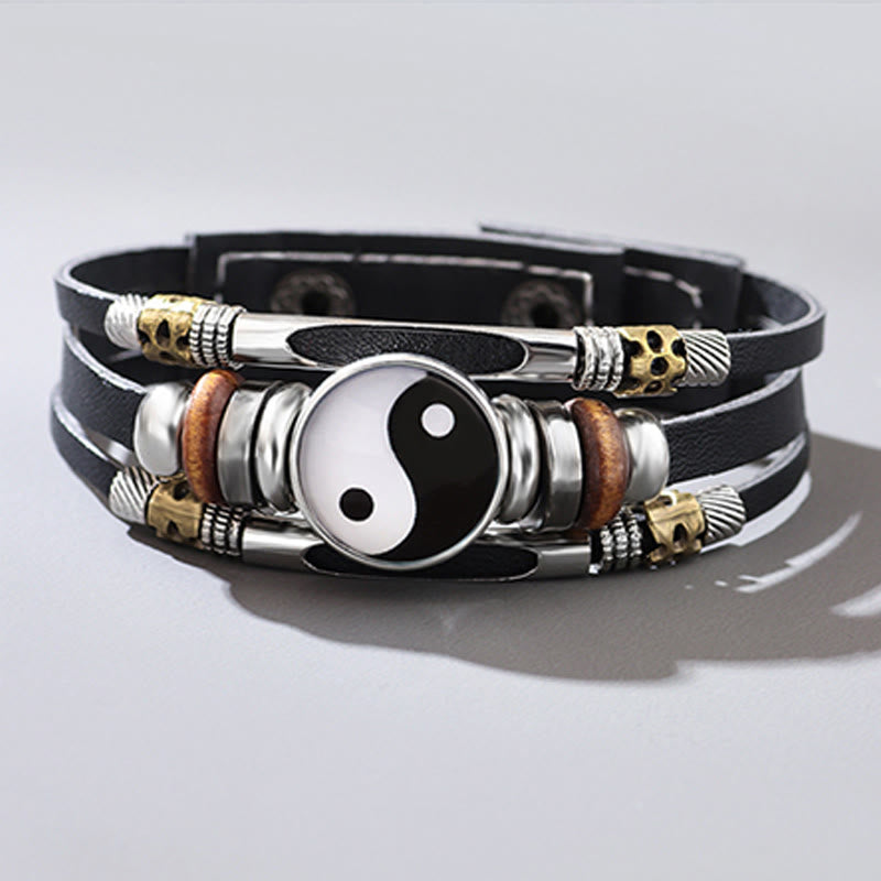 Wear FengShui Yin Yang Leather Balance Bracelet