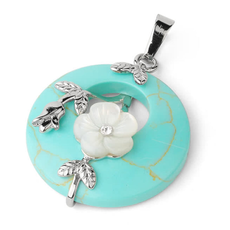 Wear FengShui Various Crystal Amethyst Green Aventurine Flower Healing Necklace Pendant