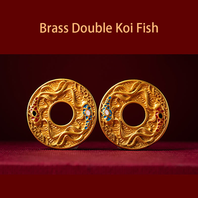 Wear FengShui Double Koi Fish Peace Buckle Wealth Luck Key Chain