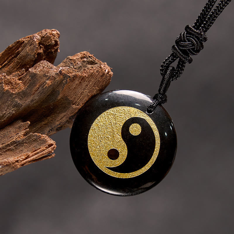 Wear FengShui Various Crystal Amethyst Tiger Eye Green Aventurine Yin Yang Spiritual Necklace Pendant