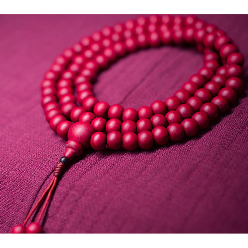 Wear FengShui 108 Mala Beads Natural Abelia Biflora Wood Protection Bracelet
