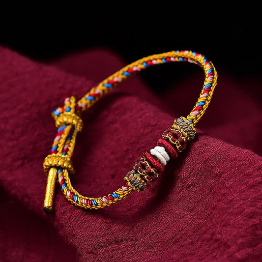 Wear FengShui Handmade Dunhuang Color Luck Braid String Bracelet