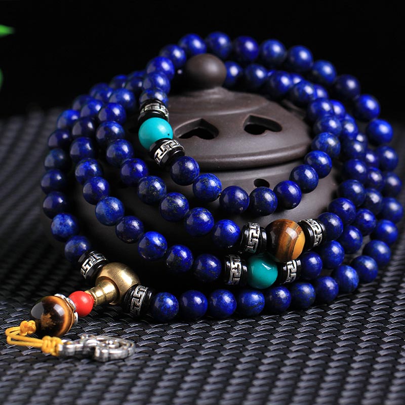 Wear FengShui 108 Beads Lazurite Positive Bracelet Mala