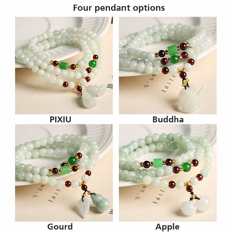 Wear FengShui Natural Jade Pixiu Buddha Abundance Bracelet
