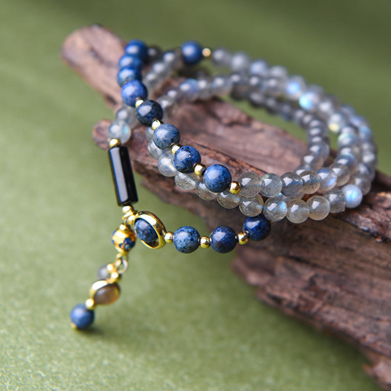 Wear FengShui Moonstone Lazurite Calm Healing Positive Bracelet