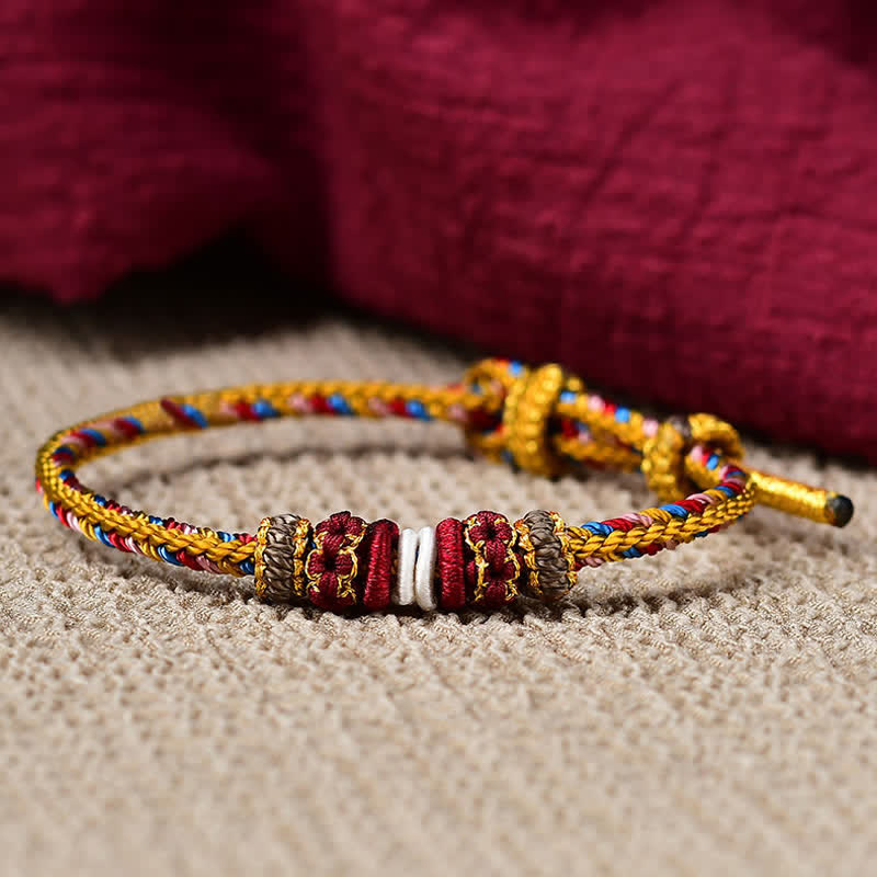Wear FengShui Handmade Dunhuang Color Luck Braid String Bracelet