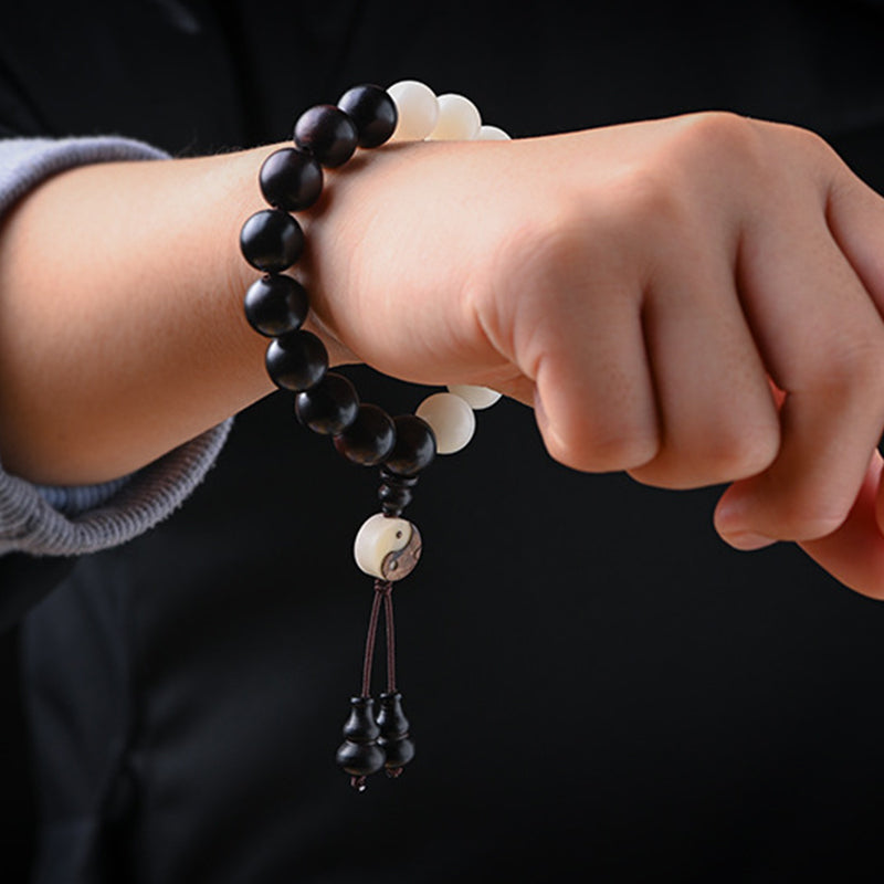 Wear FengShui Ebony YinYang Protection Bracelet Decoration