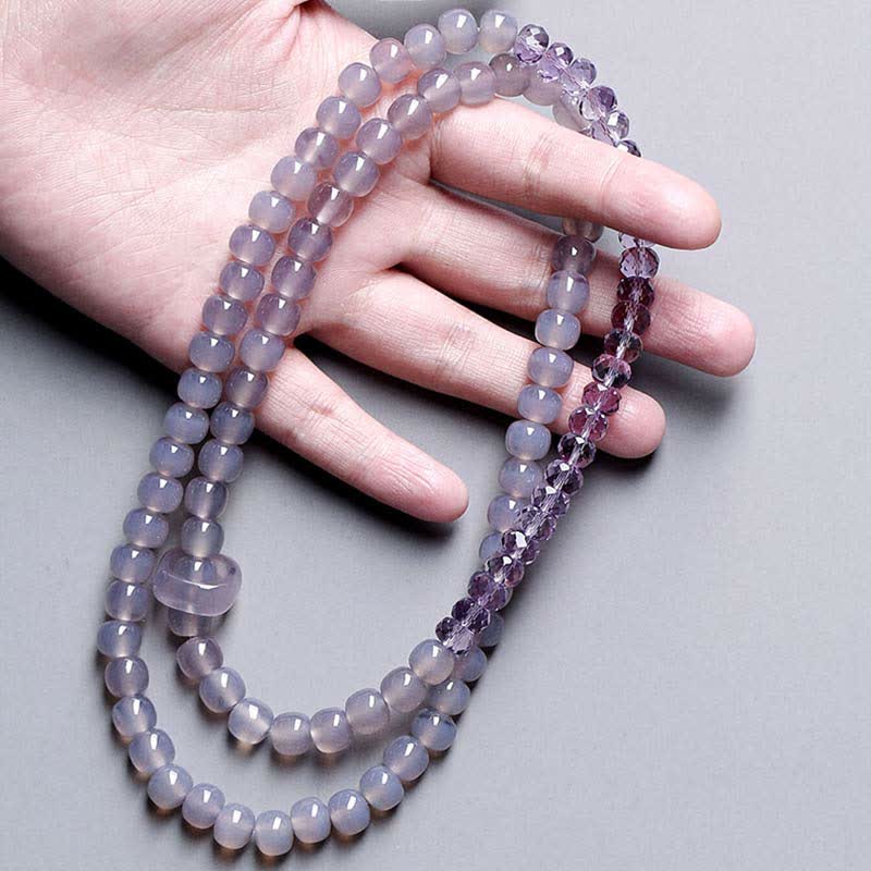 Wear FengShui Natural Amethyst Crystal Meditation Healing Bracelet