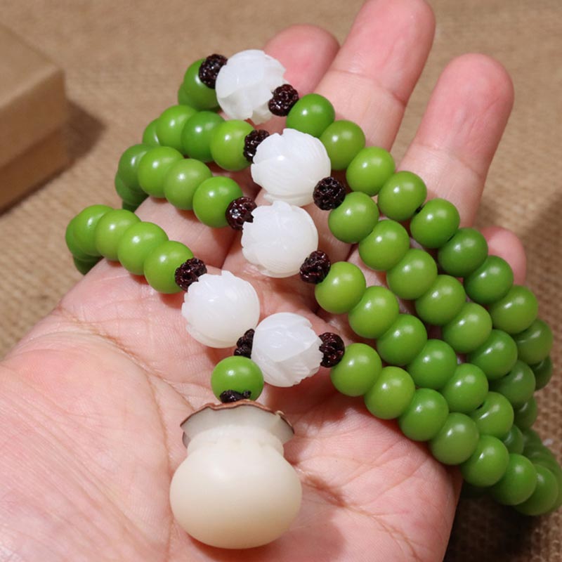 Wear FengShui Natural Bodhi Seed 108 Beads Mala Wisdom Bracelet