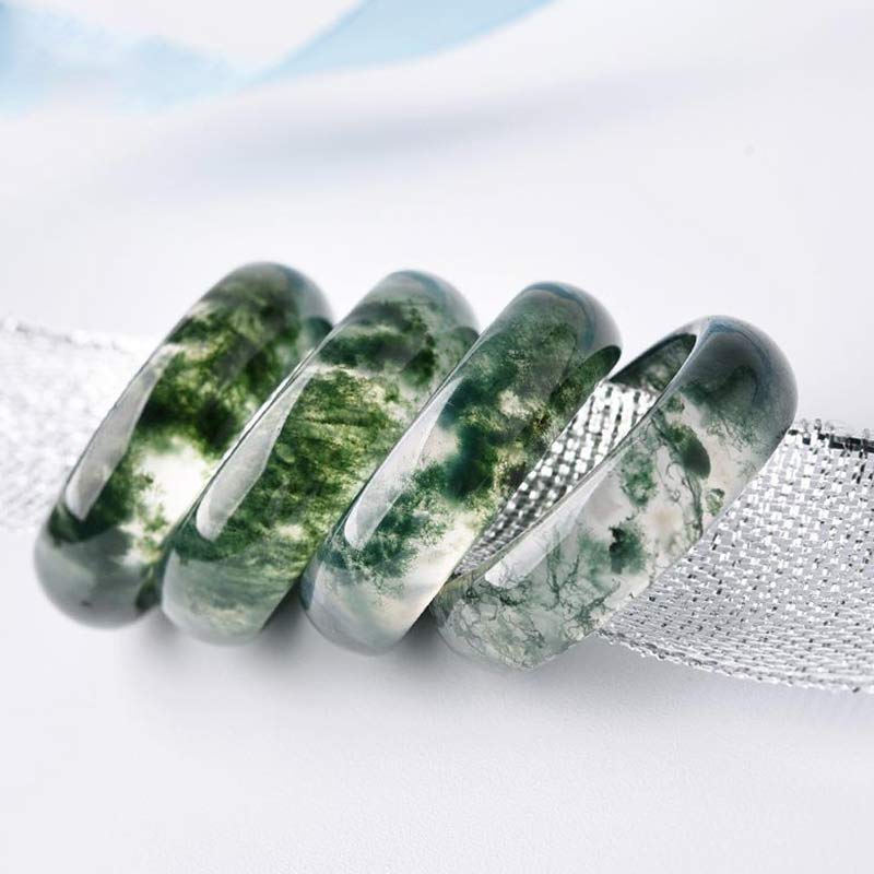 Wear FengShui Moss Agate Healing Balance Ring