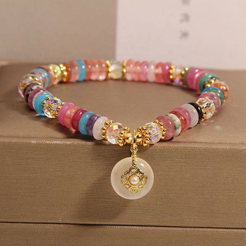 Wear FengShui Various Crystal Peace Buckle Auspicious Bracelet