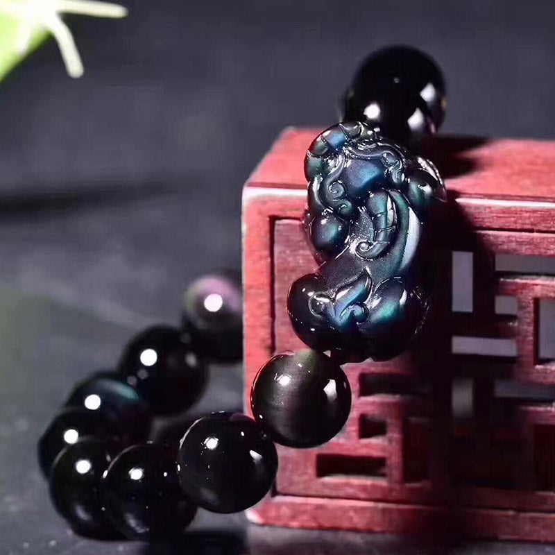 Wear FengShui FengShui PiXiu Rainbow Obsidian Luck Bracelet