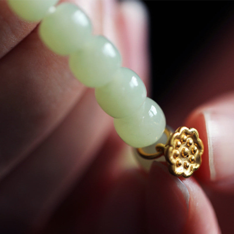 Wear FengShui Jade Lotus Abundance Adjustable Bracelet