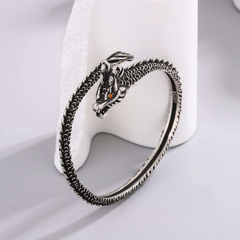 Wear FengShui Dragon Scales Pattern Luck Protection Bracelet Bangle