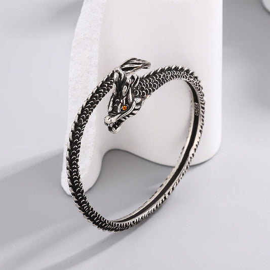 Wear FengShui Dragon Scales Pattern Luck Protection Bracelet Bangle