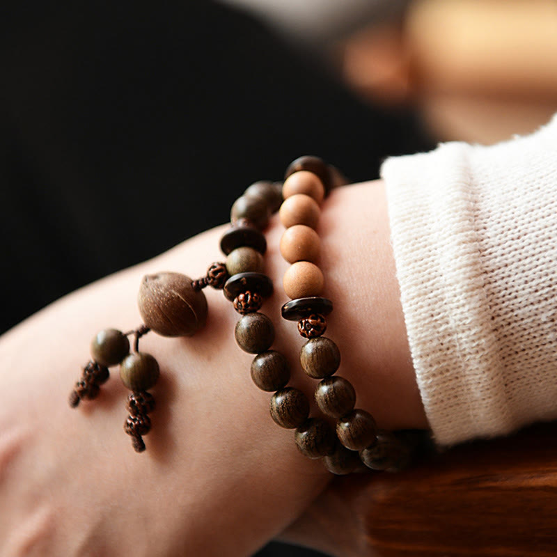 Wear FengShui Tibetan Sandalwood Protection Charm Mala Bracelet