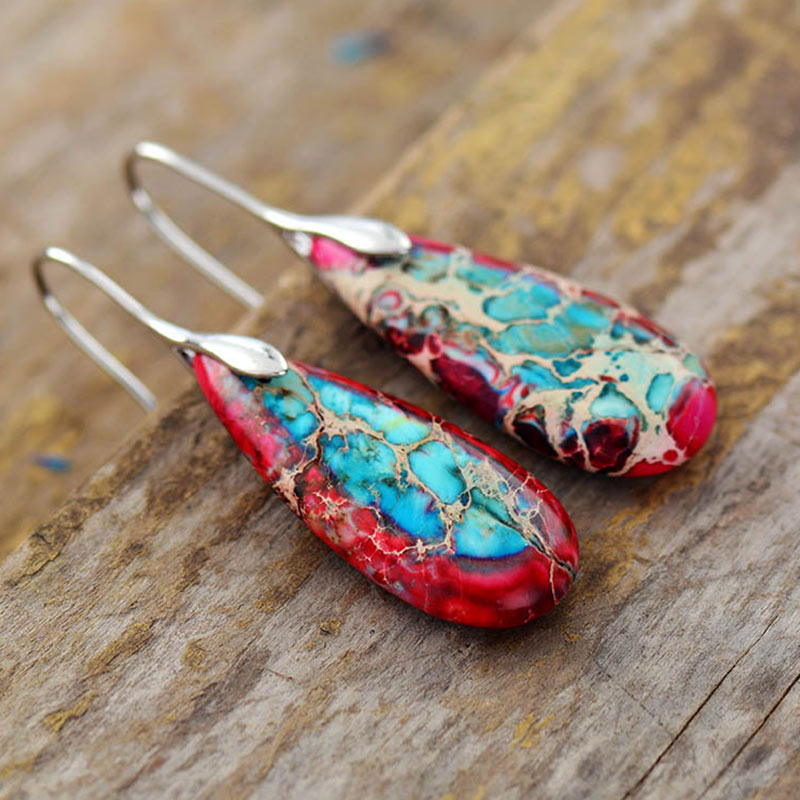 Wear FengShui Emperor Stone Crystal Happiness Earrings