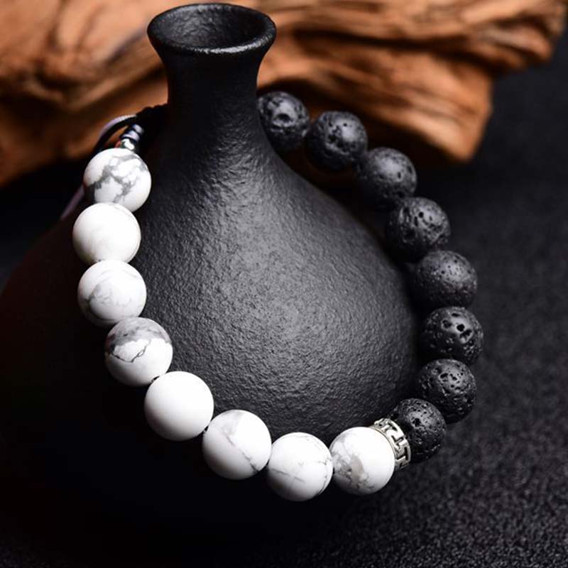 Wear FengShui Yin Yang Lava Stone Protection Bracelet