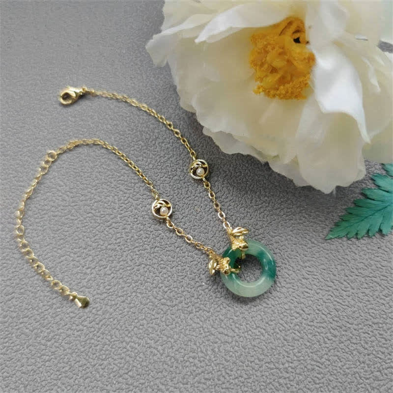Wear FengShui Cyan Jade Koi Fish Healing Harmony Bracelet