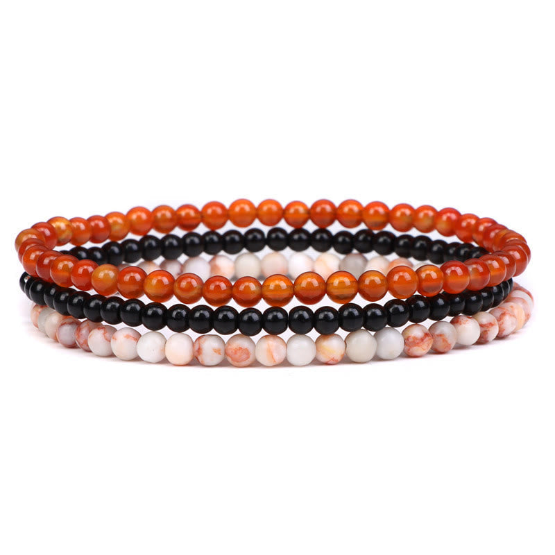 Wear FengShui 3Pcs Natural Crystal Stone Inner Peace Spiritual Bracelet