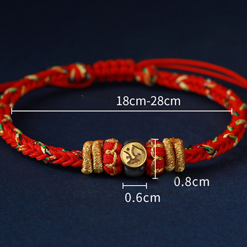 Wear FengShui Chinese Zodiac Natal Buddha Silver Luck Braided String Bracelet