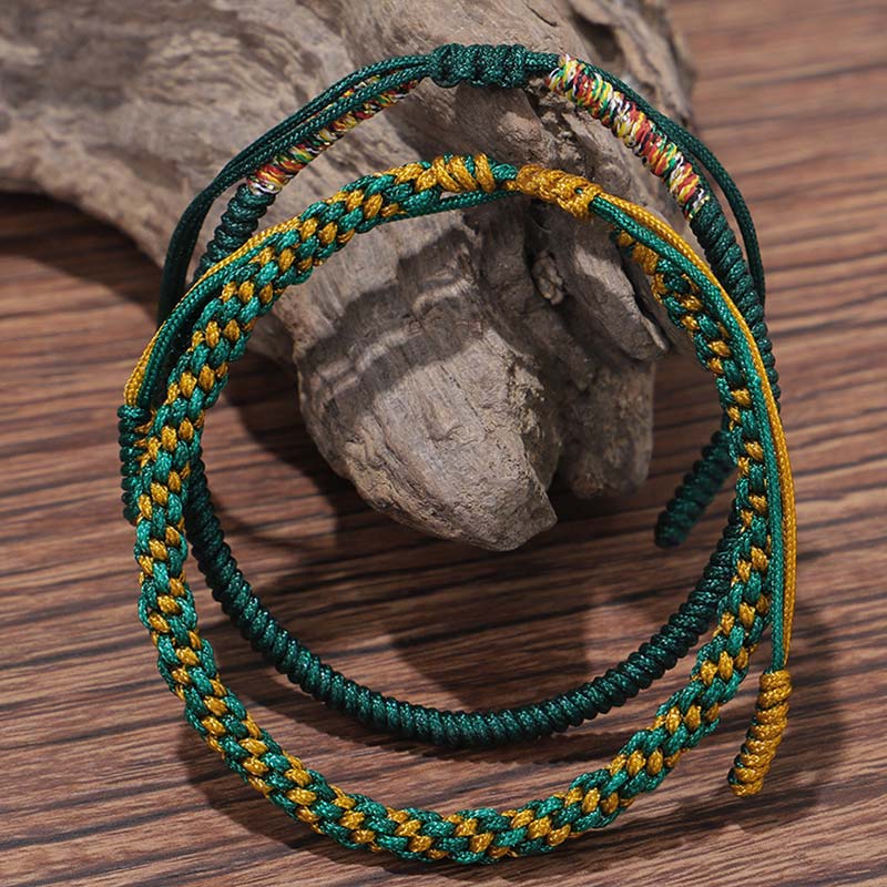 Wear FengShui 3 PCS Tibetan Copper Beads Healing Protection Luck Bracelet Set