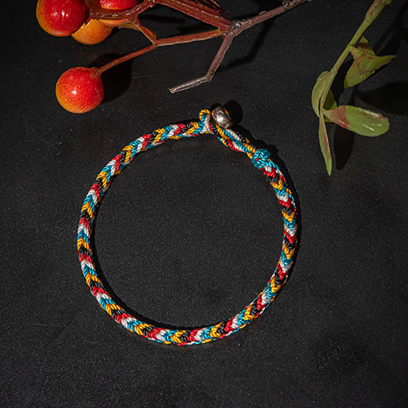 Wear FengShui Tibet Handmade Five Color Thread Protection Braid String Bracelet