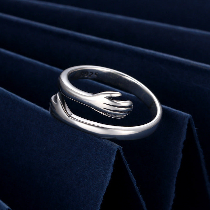 Wear FengShui 925 Sterling Silver Love Hug Thumb Ring