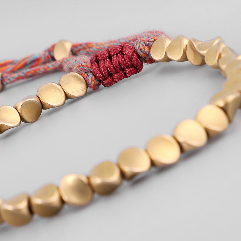 Wear FengShui Tibetan Copper Beads Healing Luck Bracelet