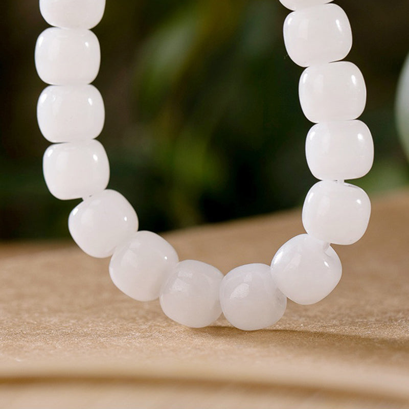 Wear FengShui Hetian White Jade Happiness Blessing Bracelet