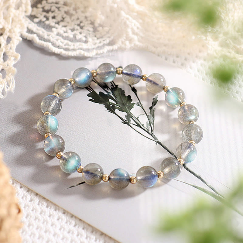 Wear FengShui 14k Gold Plated Natural Moonstone Healing Love Bracelet