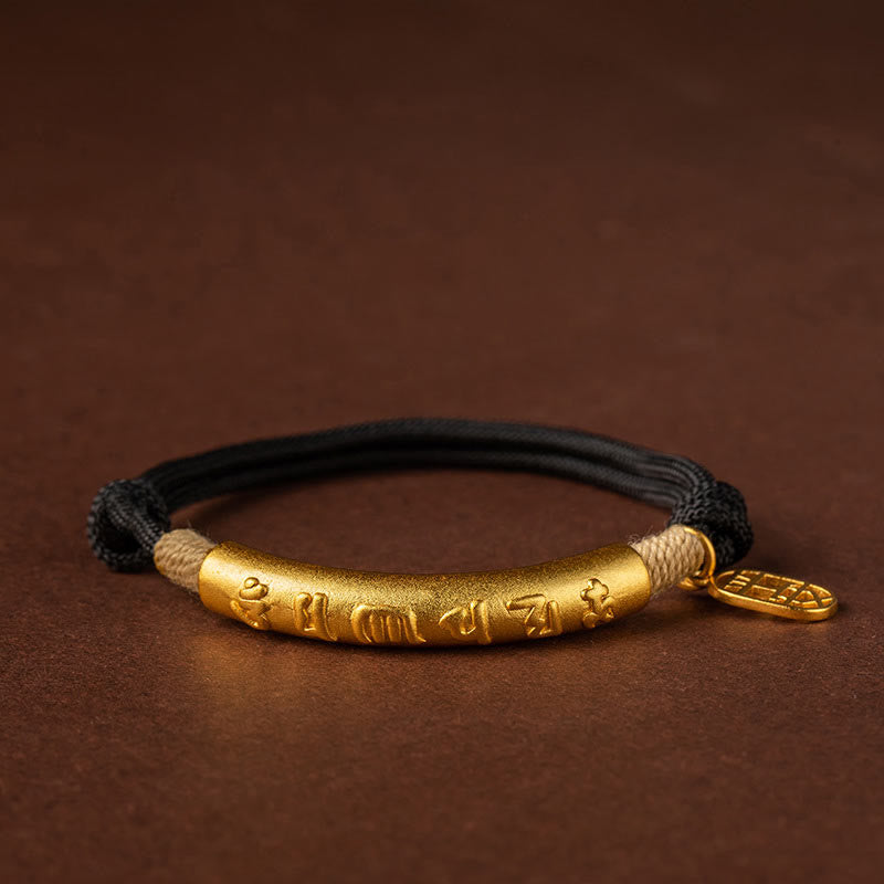 Wear FengShui 999 Sterling Silver Tibet Handmade Om Mani Padme Hum Fu Character TopRank Character Luck Braided Bracelet