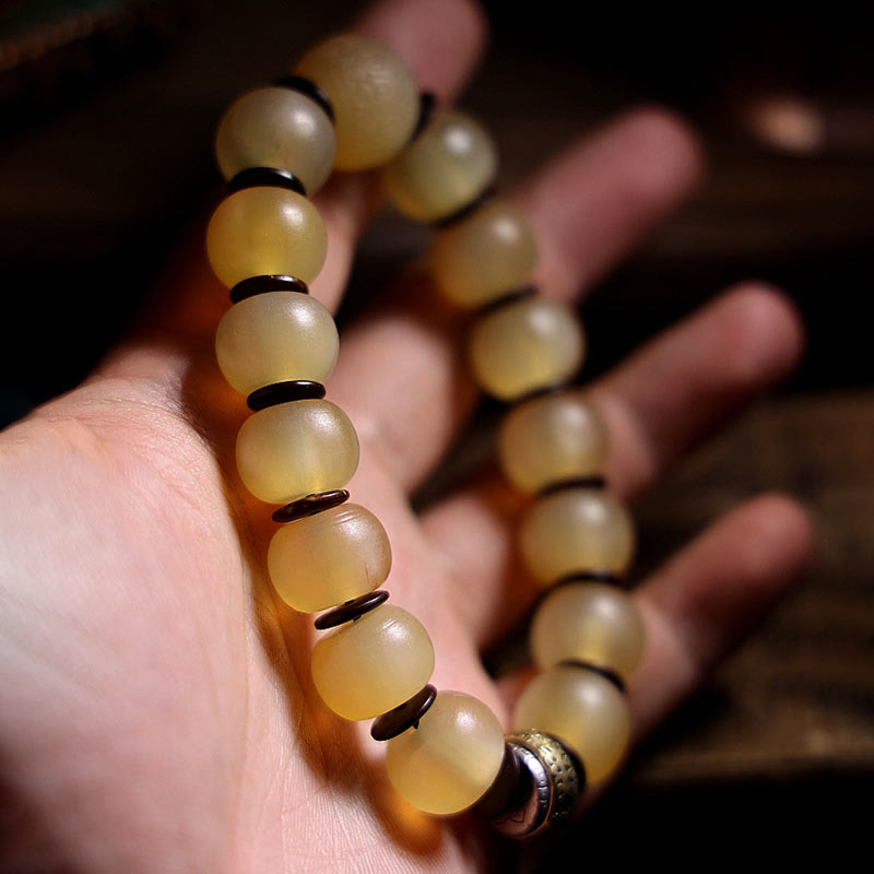 Wear FengShui Handmade Tibetan Sheep Horn Om Mani Padme Hum Auspiciousness Bracelet