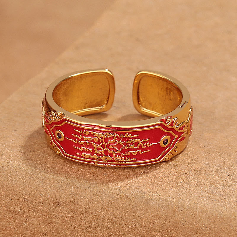 Wear FengShui Five Scriptures Copper Healing Ring